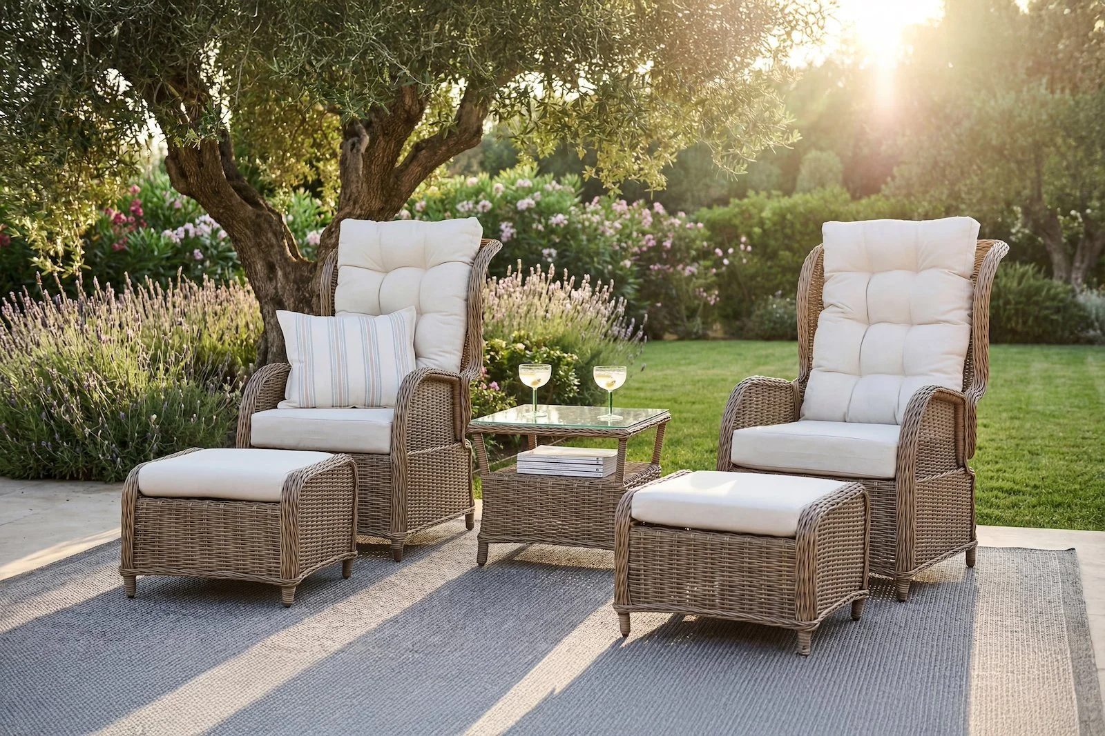 Trapani recliner sett 2 stoler m/kr og bord